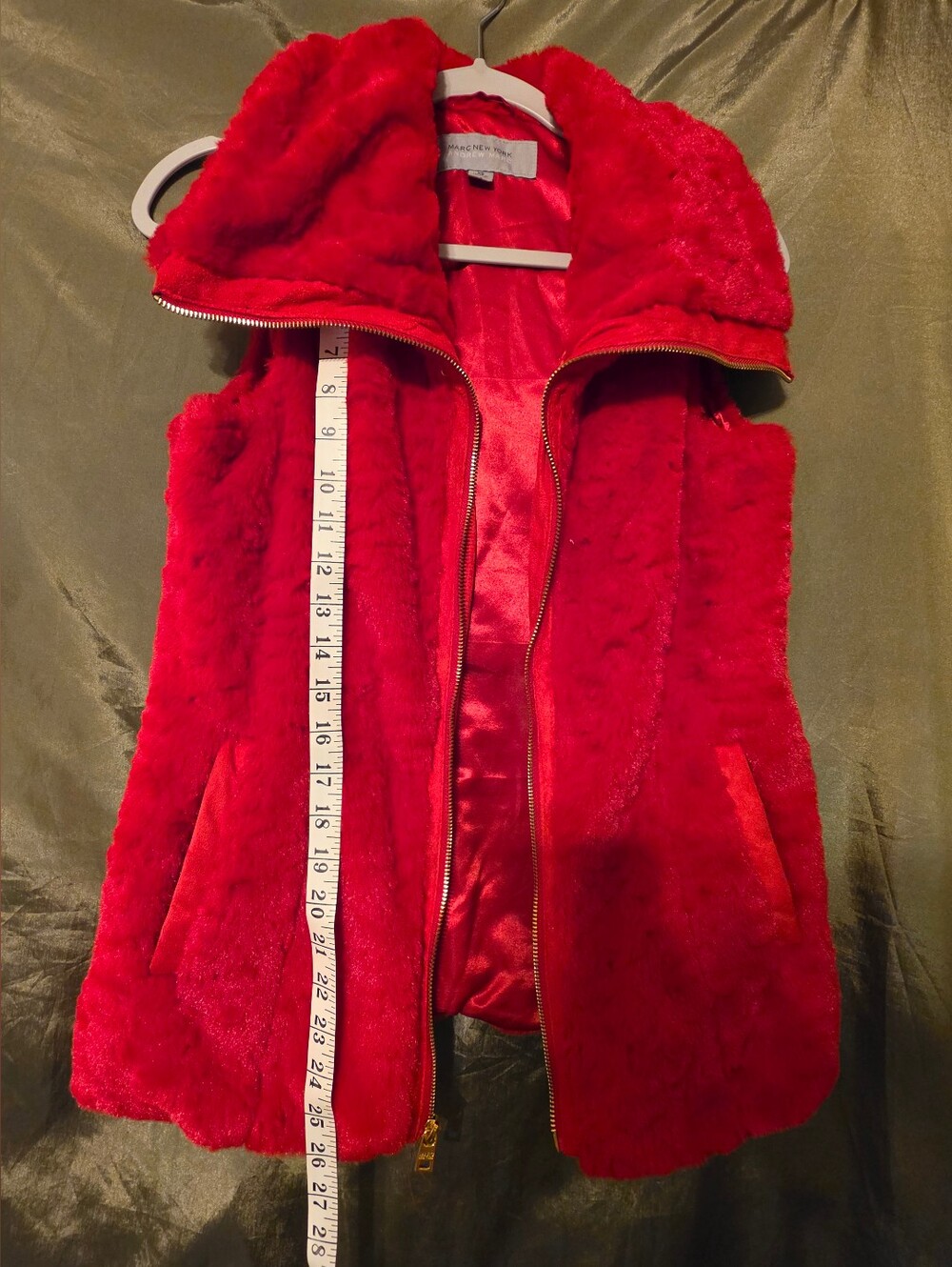 Red Faux Fur Vest